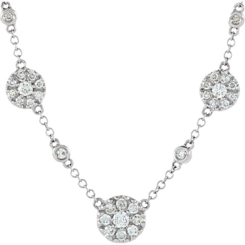 14k White Gold 1/2 CTW Diamond Necklace