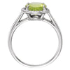 14k White Gold Peridot and .05 CTW Diamond Ring, Size 7