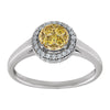 14k White Gold 1/2 CTW Yellow & White Diamond Ring, Size 7