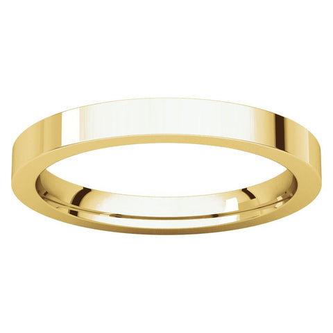 14k Yellow Gold 2.5mm Flat Comfort Fit Band, Size 6
