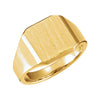14.00 mm Men's Solid Signet Ring with Brush Finished Top in 10k Yellow Gold ( Size 10 )