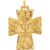 28.00x23.50 mm Cross 4-Way Medal in 14K Yellow Gold