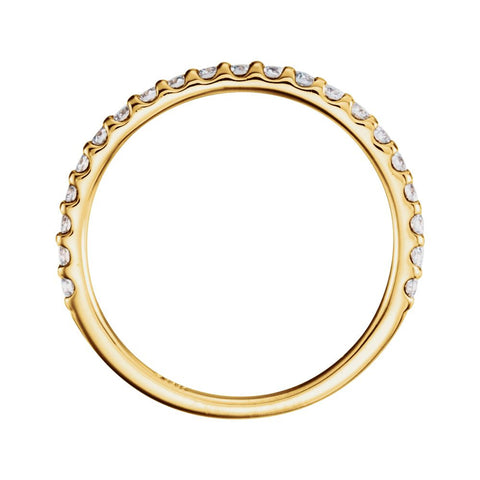 14k Yellow Gold 3/8 CTW Diamond Band, Size 7