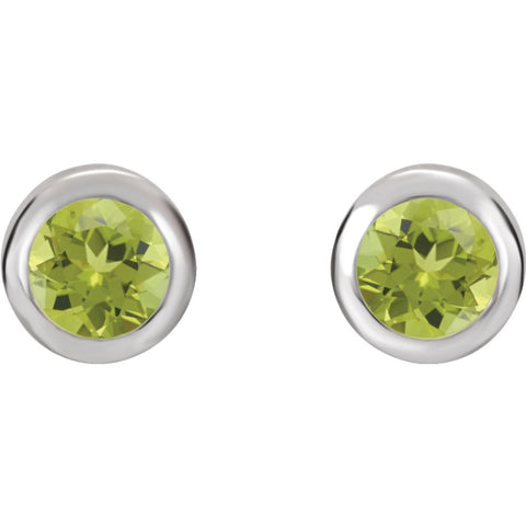 14k White Gold Peridot Earrings