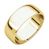 07.00 mm Light Half Round Band in 14K Yellow Gold ( Size 9.5 )