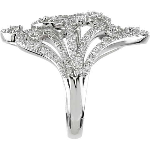 14k White Gold Diamond Ring, Size 7