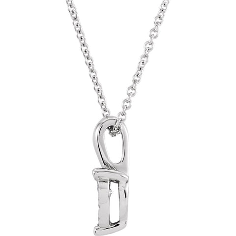 14k White Gold 1/8 CTW Diamond Heart 18" Necklace