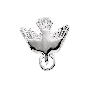 Sterling Silver 15mm Flying Holy Spirit Dove Pendant