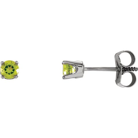 14k White Gold Peridot Youth Earrings