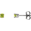 14k White Gold Imitation Peridot Kid's Earrings