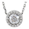 14k White Gold 1/5 ctw. Diamond Halo-Style 16-inch Necklace