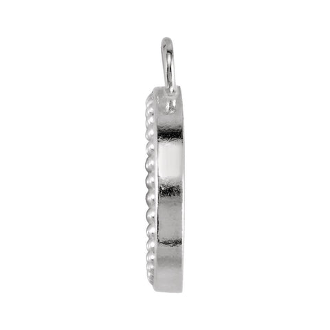 14k White Gold 10.75mm Granulated Toggle Ring