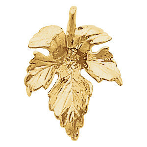 14k Yellow Gold 22x16mm Leaf Pendant