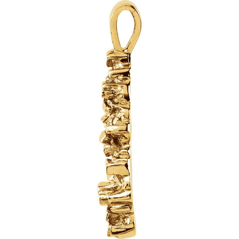 14k Yellow Gold Nugget Pendant