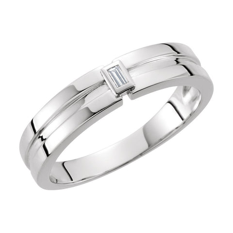 14k White Gold 4.85mm .05 CTW Diamond Ladies Band, Size 7