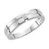 0.05 CTTW Diamond Duo Wedding Band Ring for Men in 14k White Gold (Size 10 )