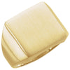 16.00 mm Men's Solid Signet Ring with Brush Finished Top in 14k Yellow Gold ( Size 10 )