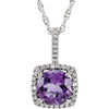 0.015 CTTW Halo-Styled Necklace in Sterling Silver