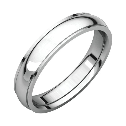 14k White Gold 4mm Comfort Fit Edge Band , Size 6