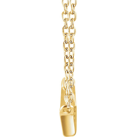 14k Yellow Gold 1/4 CTW Diamond Baguette Bar 16-18" Necklace