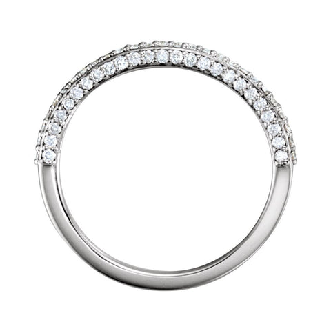 14k White Gold 1/4 CTW Diamond Band, Size 7