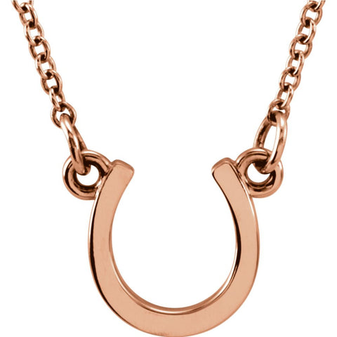 14k Rose Gold Tiny Posh Horseshoe 16-18" Necklace