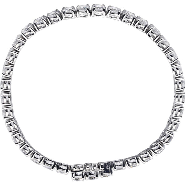 Sterling Silver 5mm Round Cubic Zirconia Bracelet