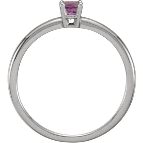 Sterling Silver Imitation Amethyst "February" Youth Birthstone Ring, Size 3