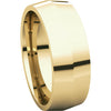 14k Yellow Gold 7mm Knife Edge Comfort Fit Band , Size 8