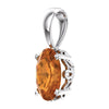 14k White Gold Citrine Pendant