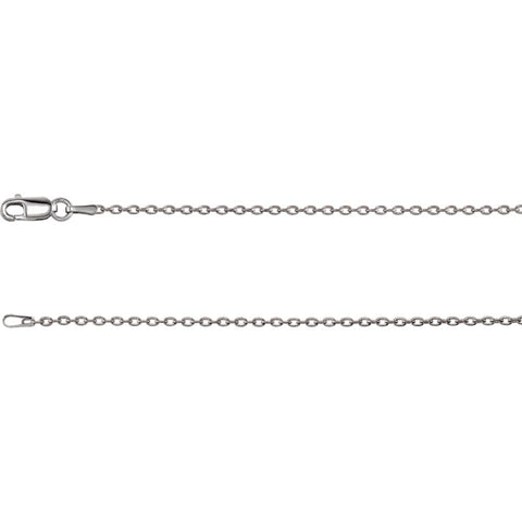 14k White Gold 1.5mm Cable 18" Chain