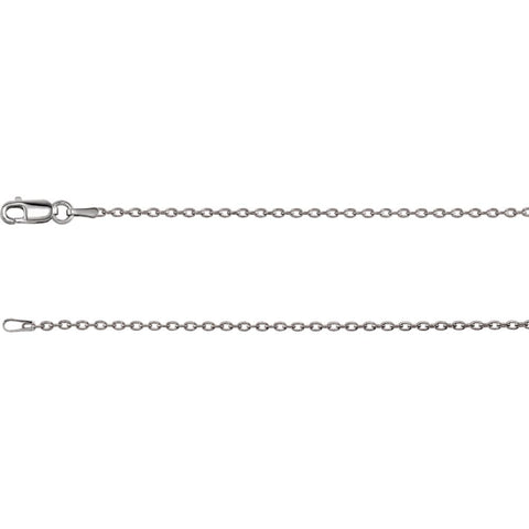 14k White Gold 1.5mm Cable 16" Chain