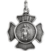 St Florian Medal without Chain in Sterling Silver