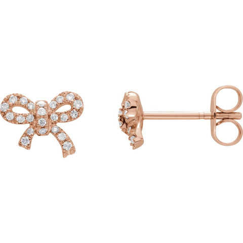 14k Rose Gold 1/5 CTW Diamond Earrings