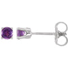 14K White Gold Amethyst Kids Earrings