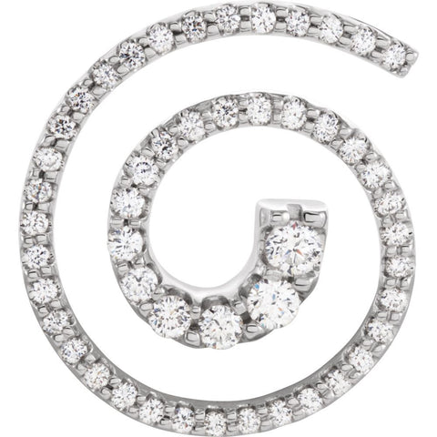 14k White Gold Journey Diamond Spiral Pendant