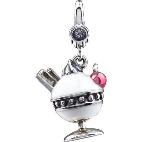 Sterling Silver Enamel Ice Cream Sundae Charm