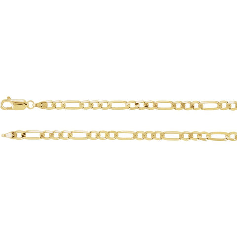 14k Yellow Gold 4mm Figaro 16" Chain