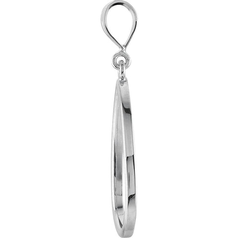 Sterling Silver 21x12.75mm Teardrop Pendant