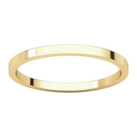 14k Yellow Gold 1.5mm Flat Band, Size 8