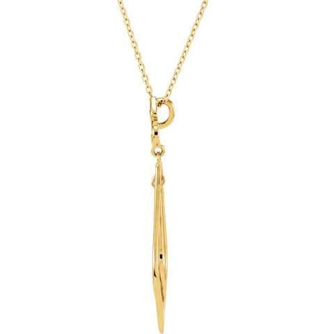 14k Yellow Gold .05 CTW Diamond Decorative Dangle 18" Necklace