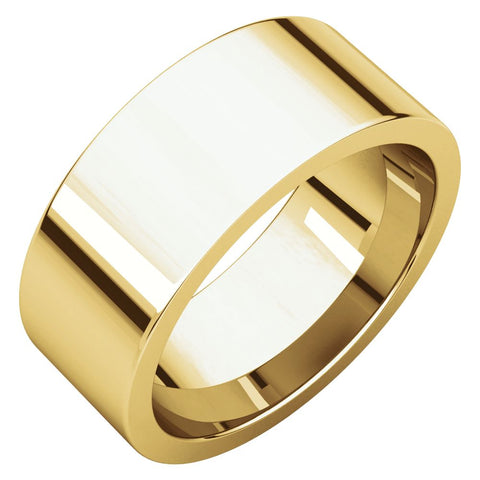 14k Yellow Gold 8mm Flat Comfort Fit Band, Size 10