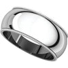 14k White Gold 8mm Milgrain Band, Size 12