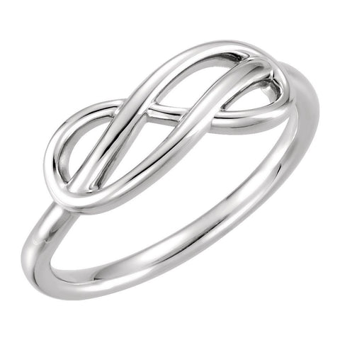 14k White Gold Double Infinity-Inspired Ring, Size 7