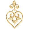 14K Yellow Gold Decorative Dangle Pendant