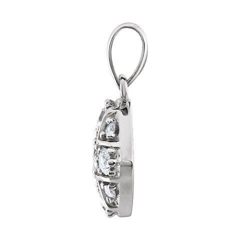 14k White Gold 1/3 CTW Diamond Pendant