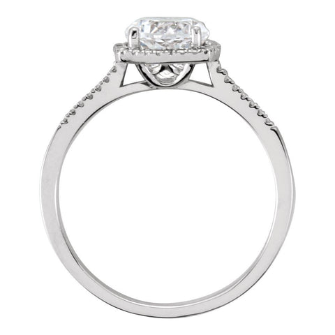 Sterling Silver Lab-Grown White Sapphire & .01 CTW Diamond Ring, Size 8
