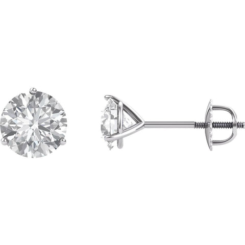 14k White Gold 6.5mm Round Forever Brilliant® Moissanite Earrings