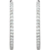 14k White Gold 5 CTW Diamond Hinged Inside-Outside Hoop Earrings