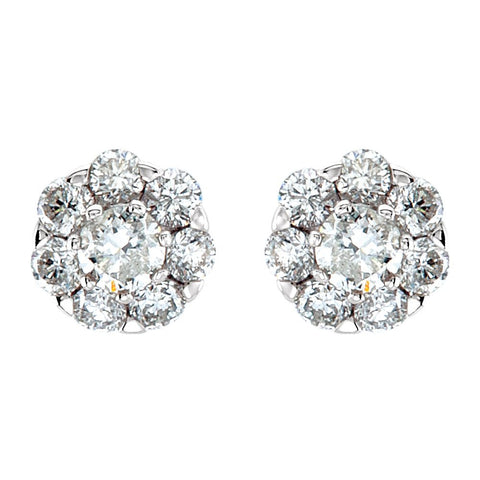 14k Rose Gold & 14K Yellow 2 CTW Diamond Cluster Earrings